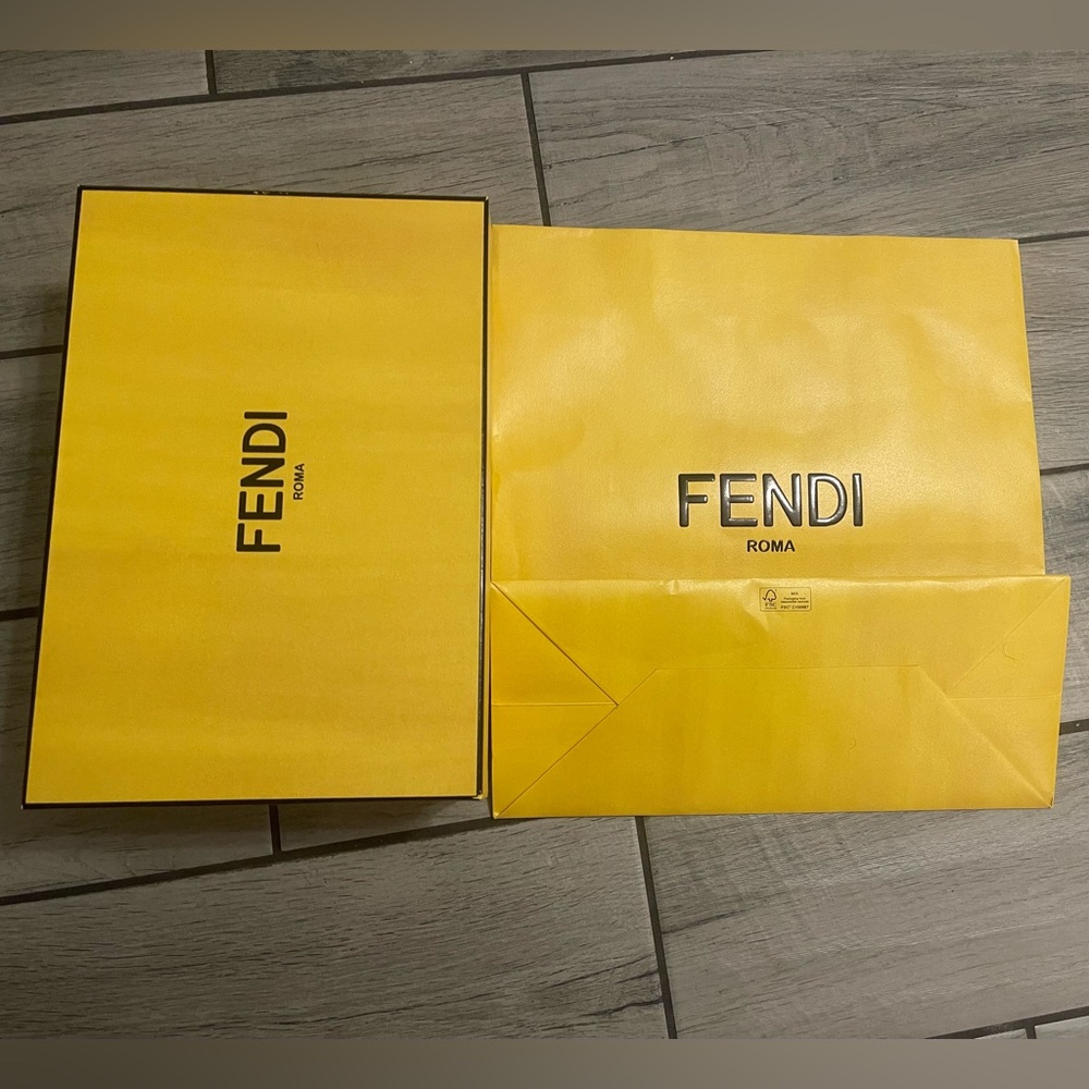 Fendi Empty Shoes Box and Shopping Bag